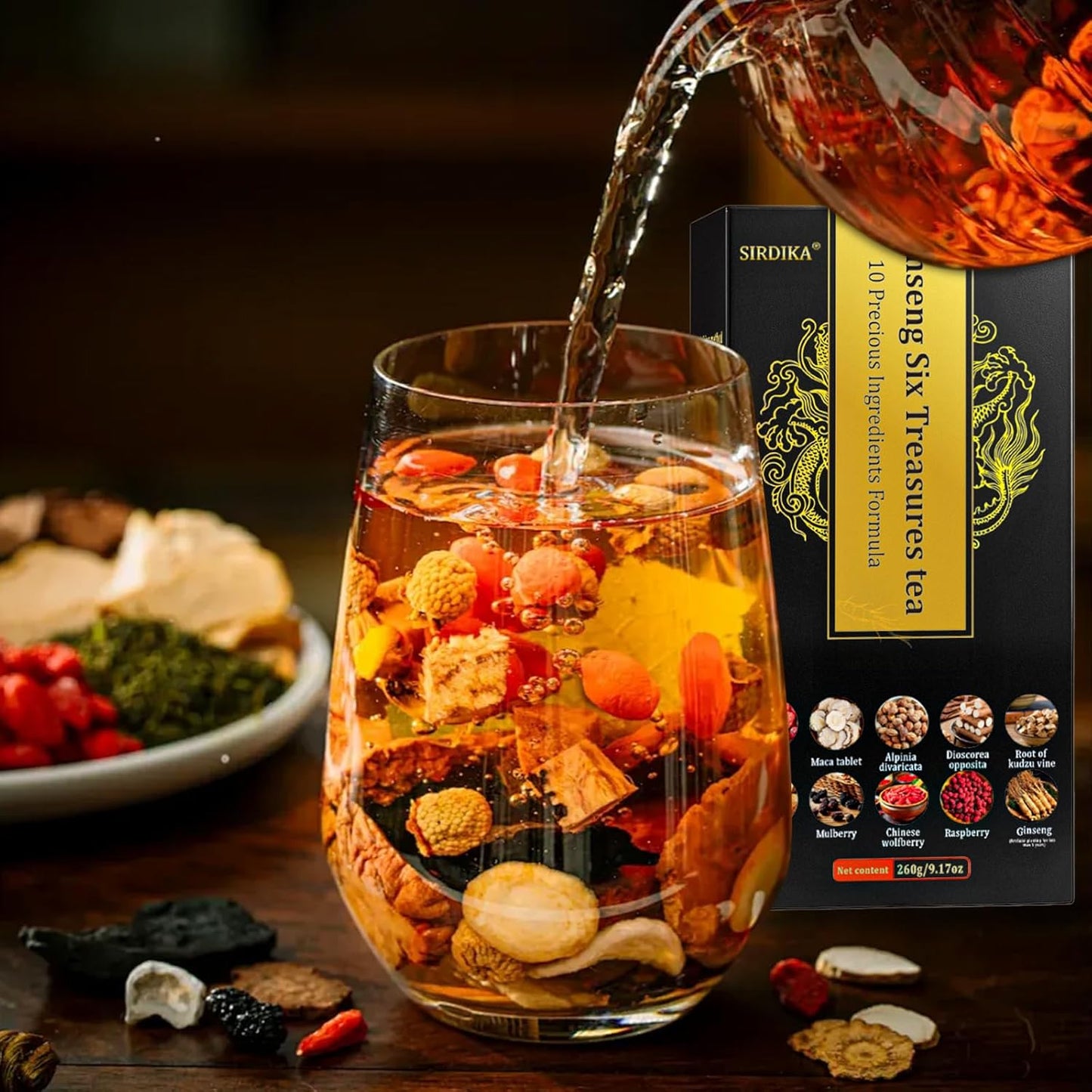 Six Treasure Organic Tea - 10 Precious Ingredients Formula