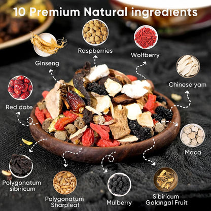 Six Treasure Organic Tea - 10 Precious Ingredients Formula
