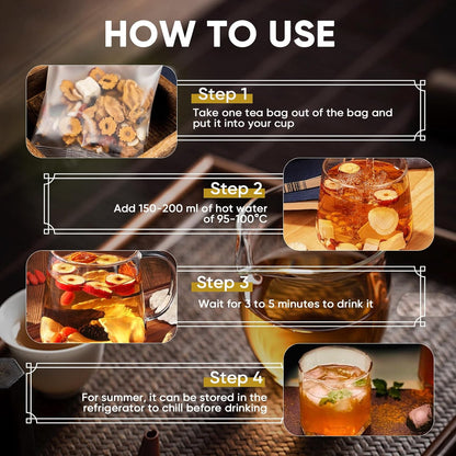 Six Treasure Organic Tea - 10 Precious Ingredients Formula